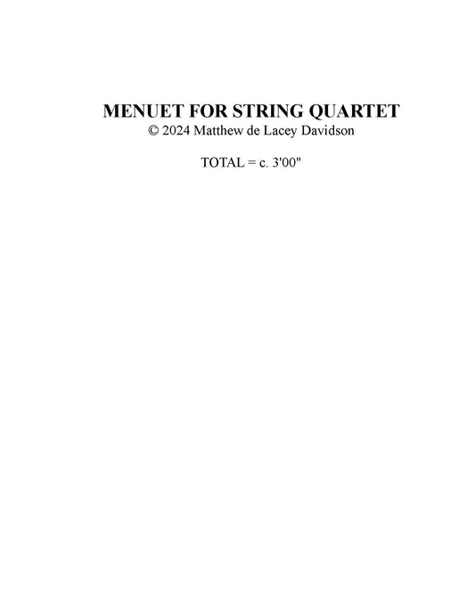 Menuet for String Quartet