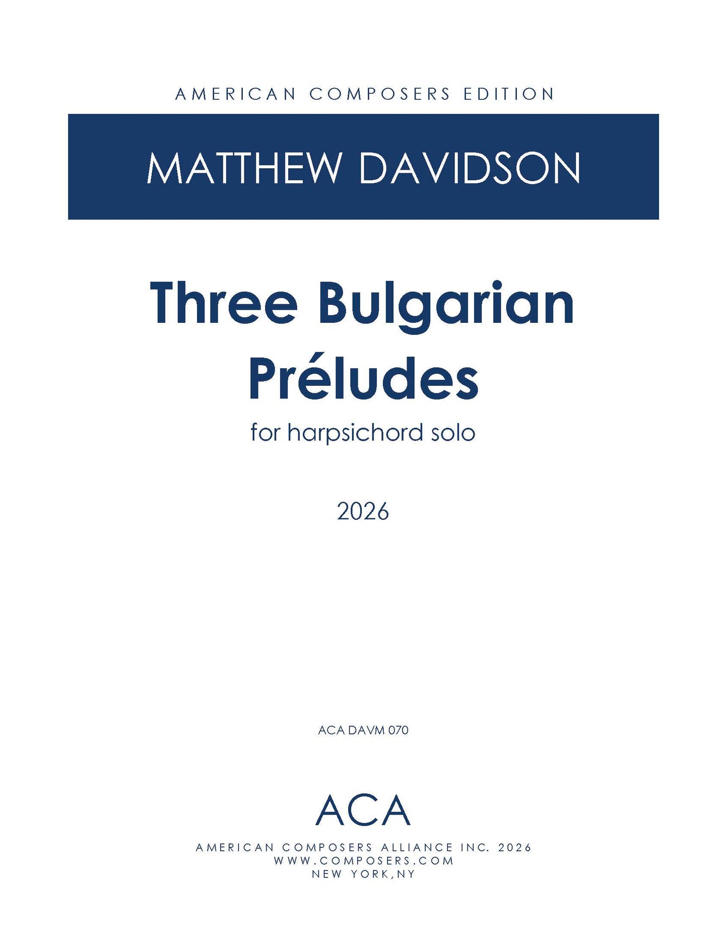 Three Bulgarian Préludes