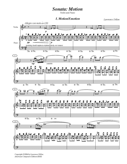 Sonata: Motion - for Violin and Piano