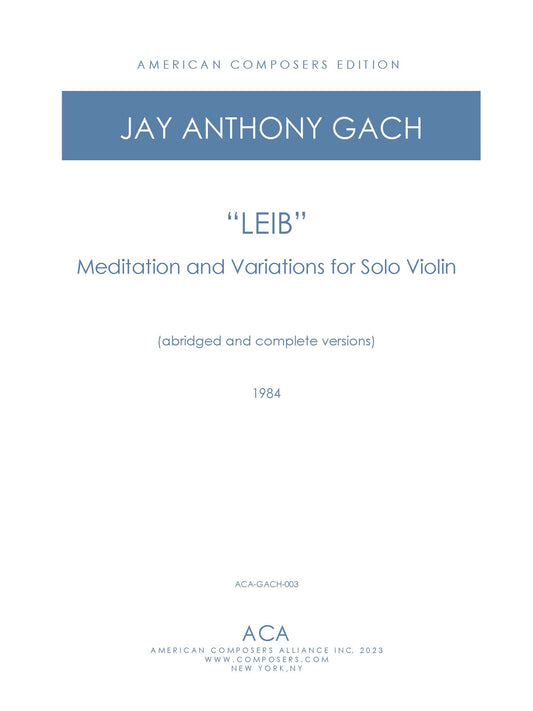 LEIB: Meditation and Variations