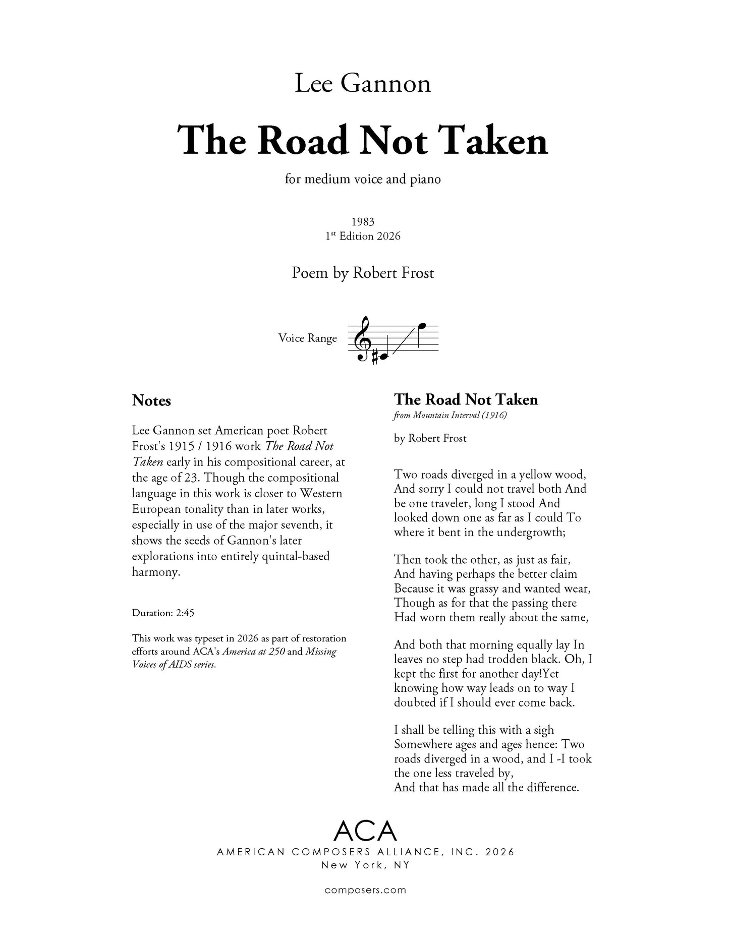 The Road Not Taken