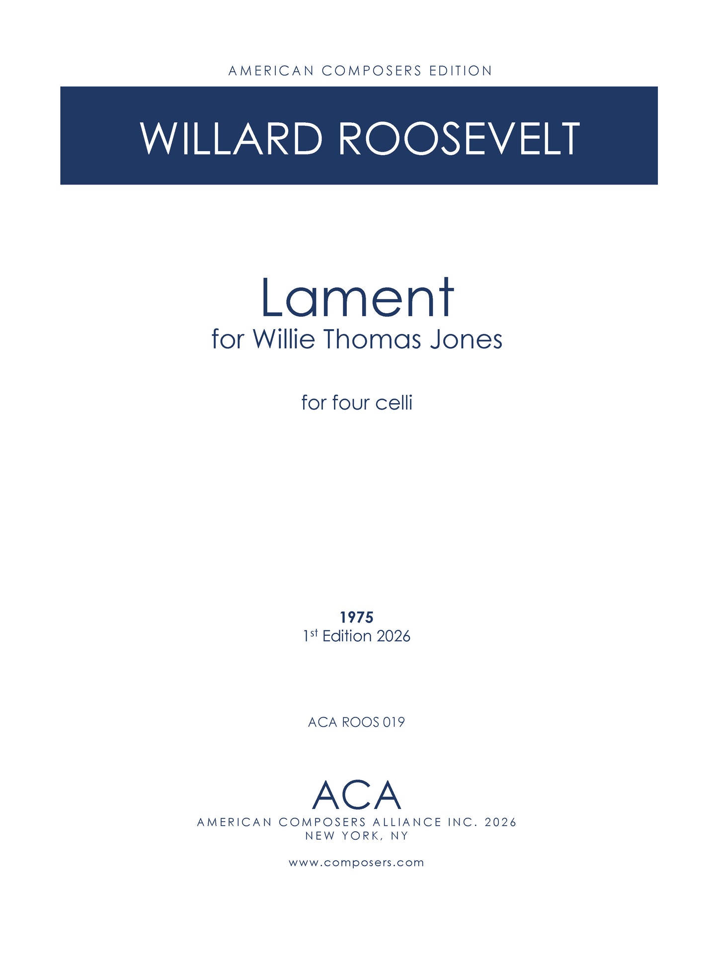 Lament for Willie Thomas Jones