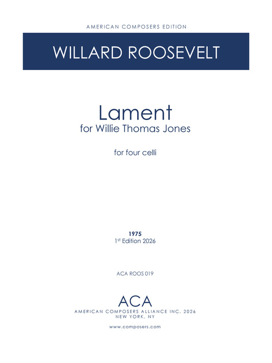 Lament for Willie Thomas Jones