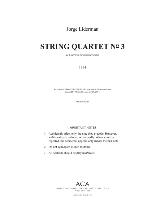 String Quartet No. 3