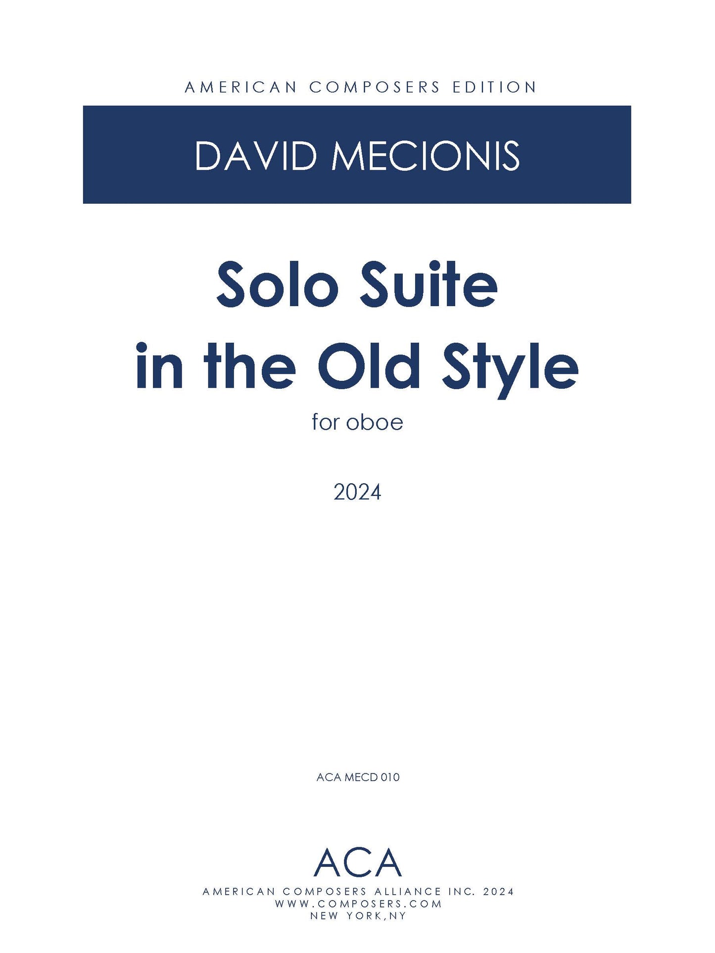 Solo Suite in the Old Style