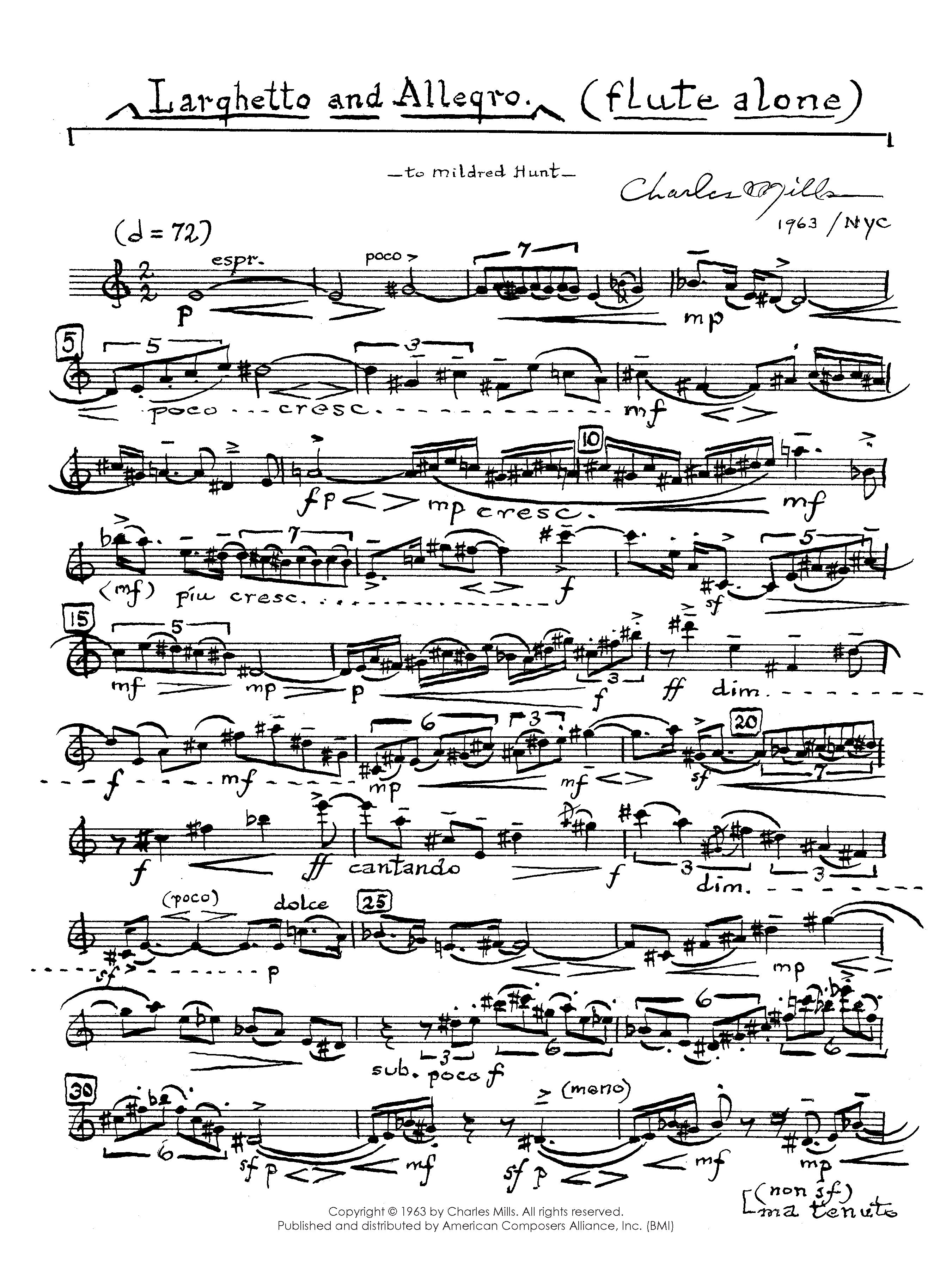Larghetto and Allegro – American Composers Alliance