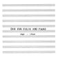 DUO FOR VIOLIN AND PIANO