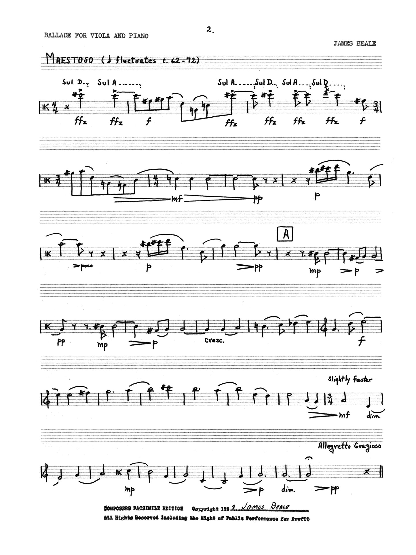 BALLADE FOR VIOLA and PIANO