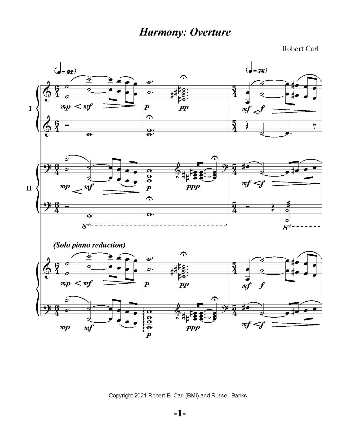 Harmony - Opera in Two Acts