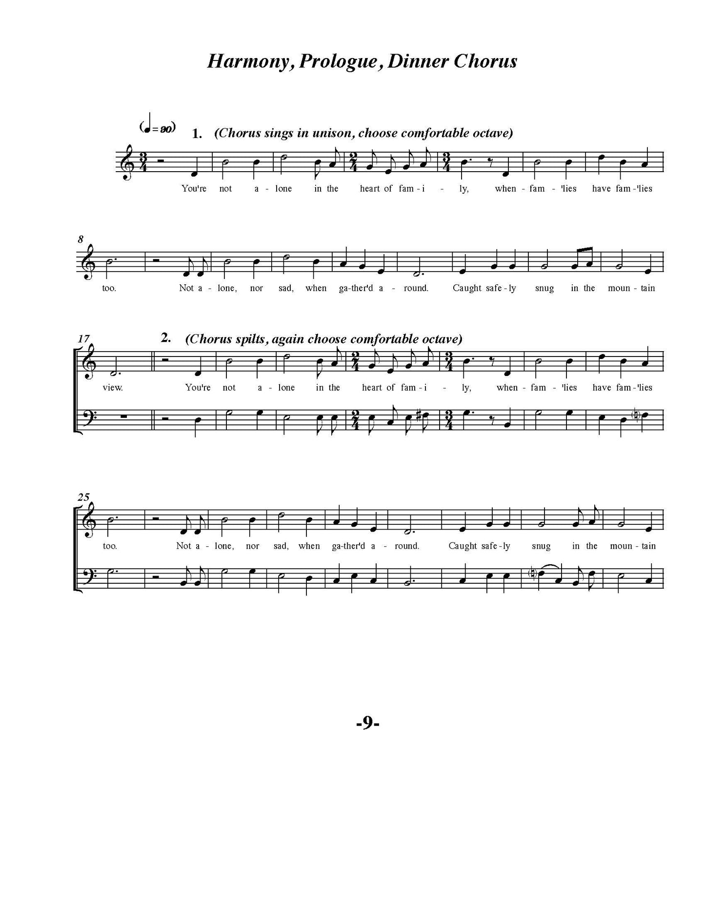 Harmony - Opera in Two Acts