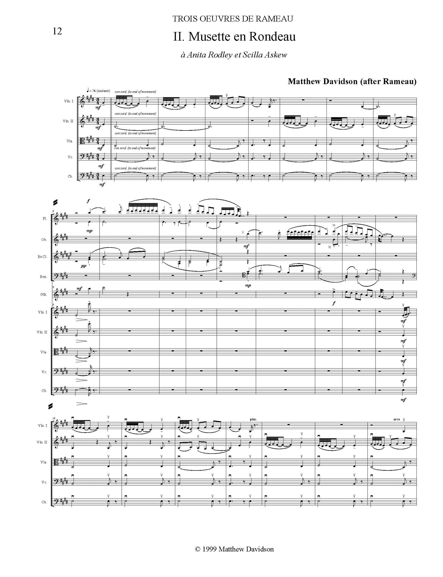 Trois Oeuvres De Rameau For Orchestra