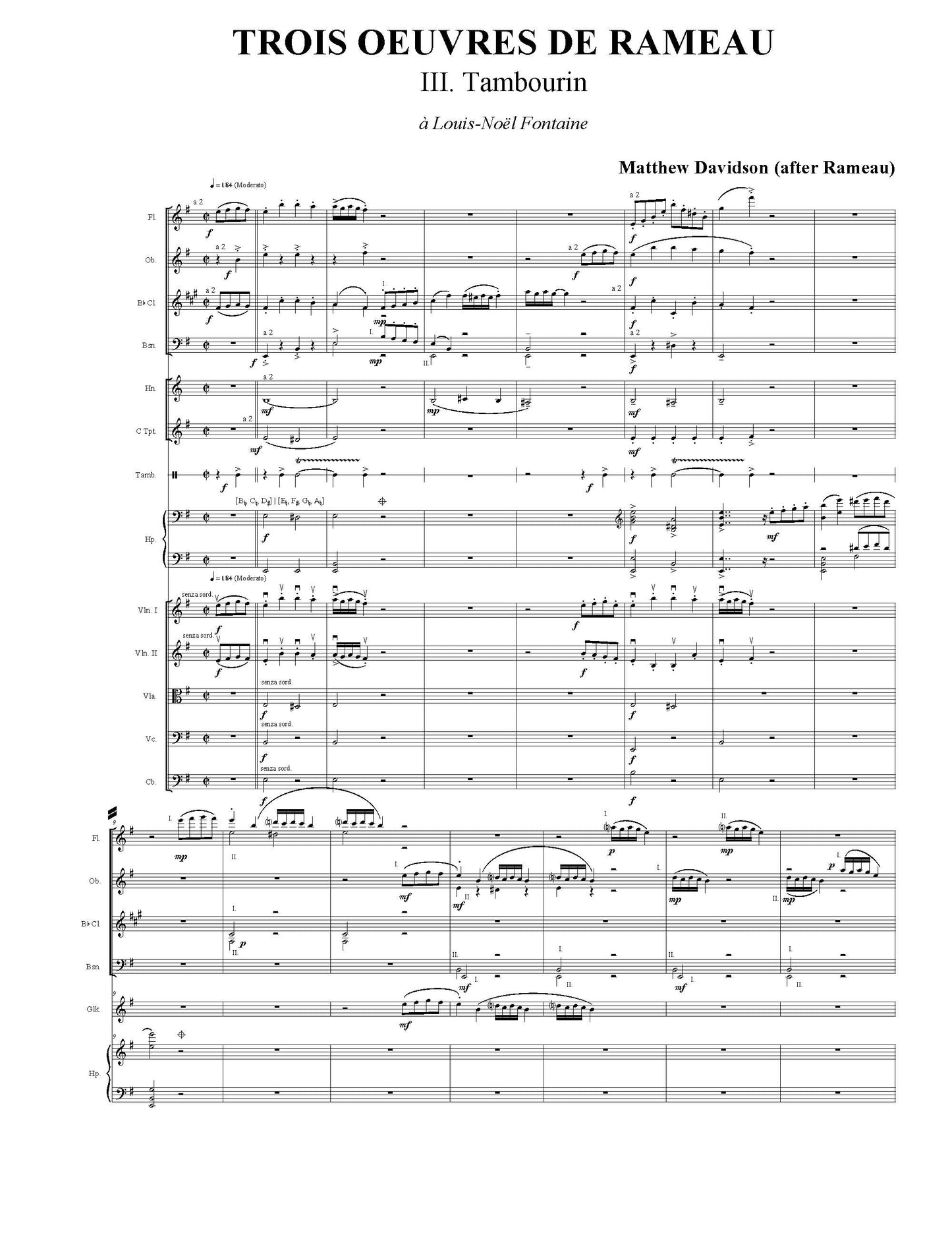 Trois Oeuvres De Rameau For Orchestra