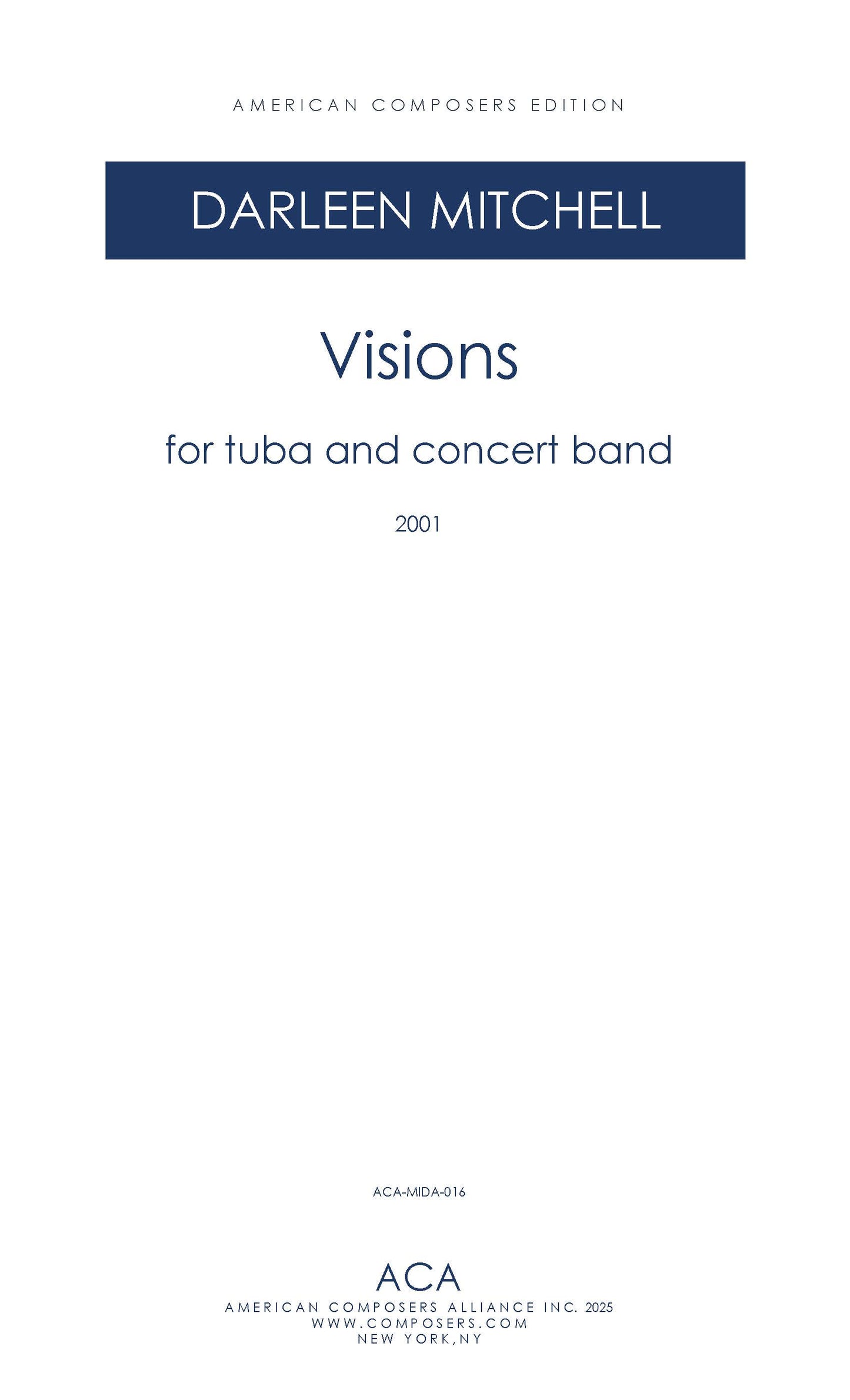 Visions: Concerto For Tuba And Concert Band