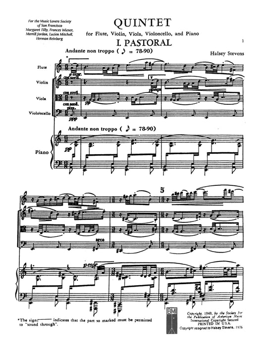 Quintet for flute, violin, viola, cello, and piano