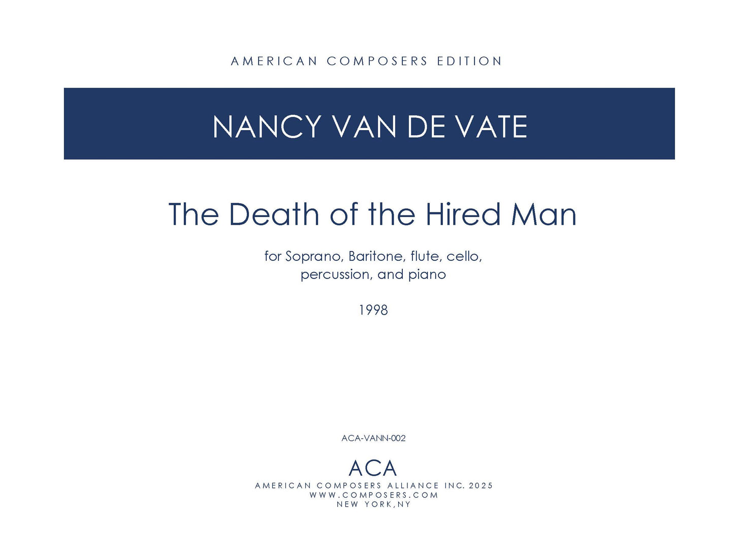 DEATH OF THE HIRED MAN - full score