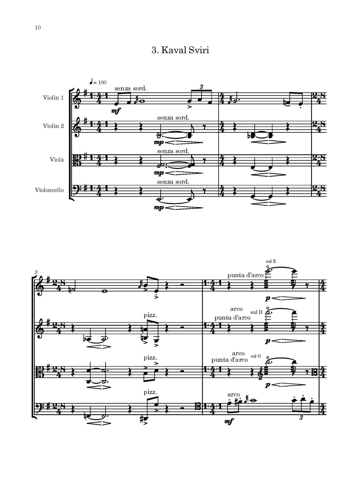 Six Bulgarian Melodies for String Quartet