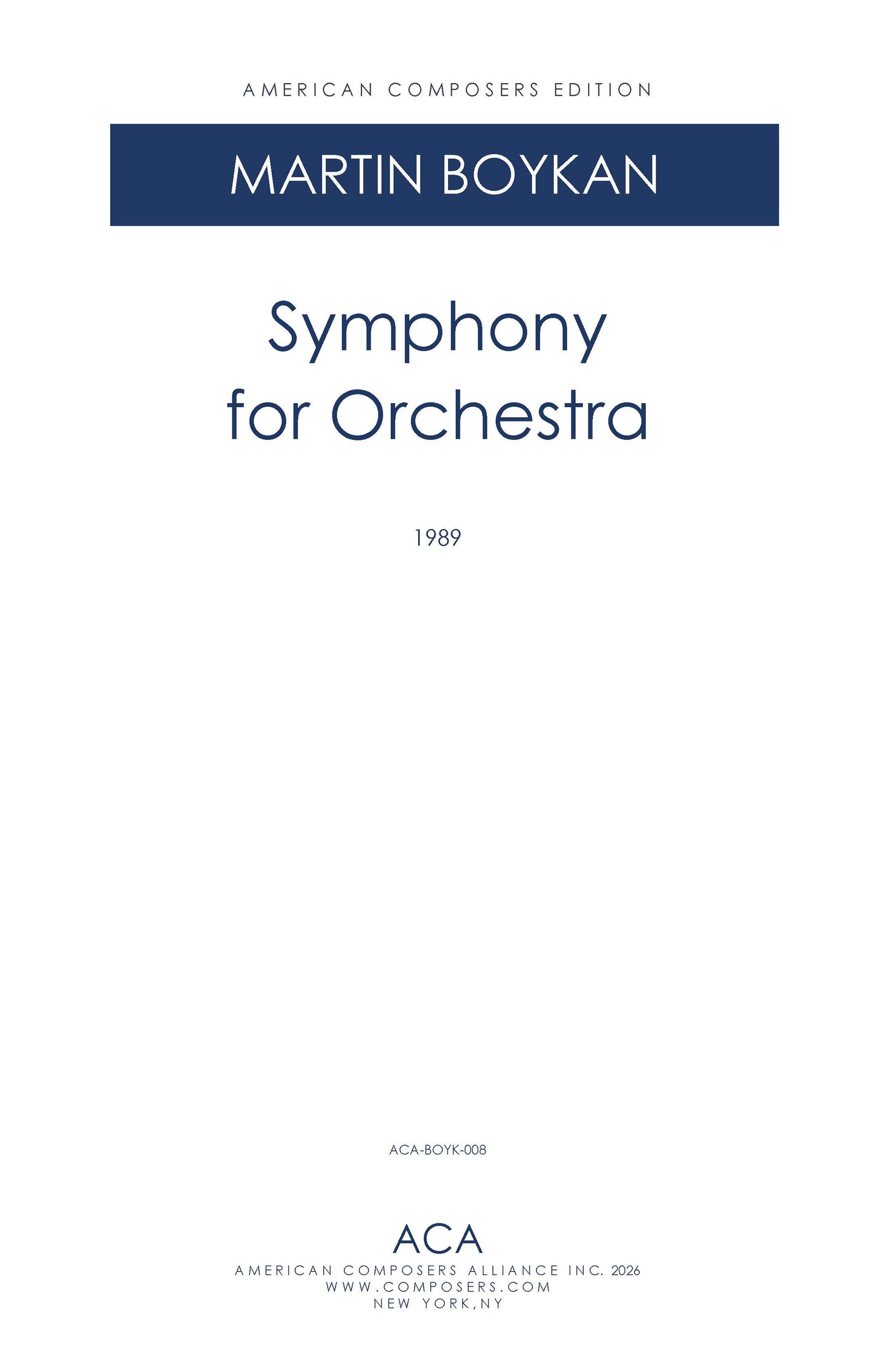 Symphony for Orchestra