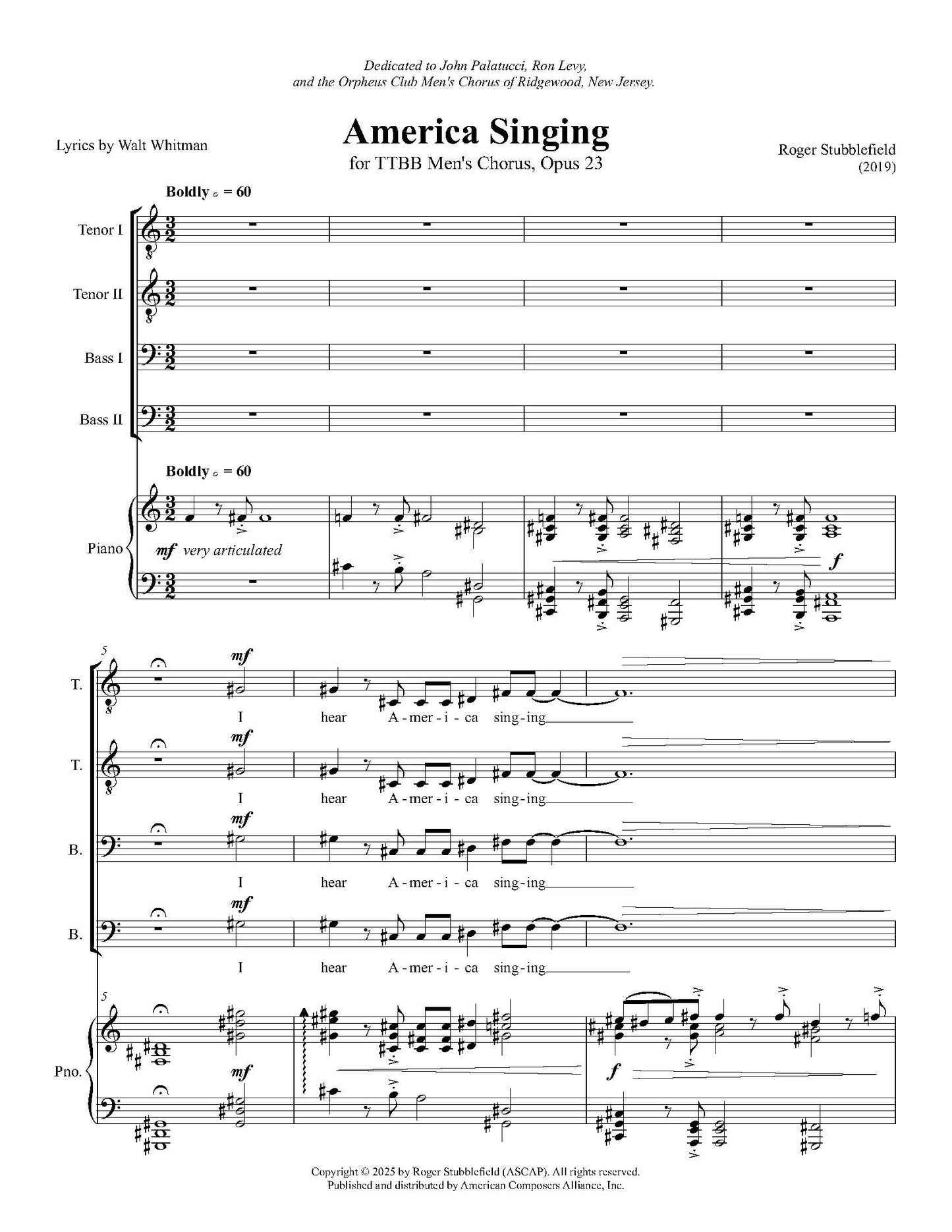 America Singing, Op. 23