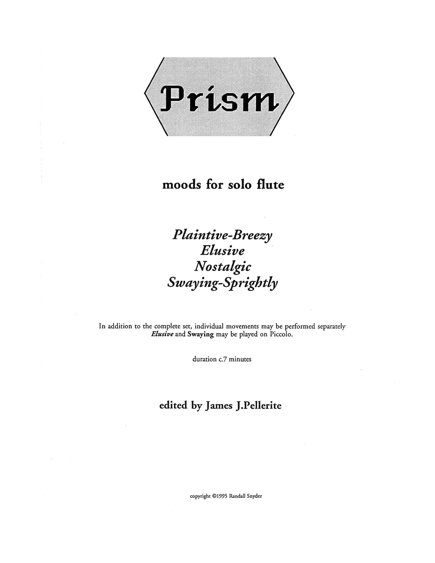 PRISM - Moods for Solo Flute