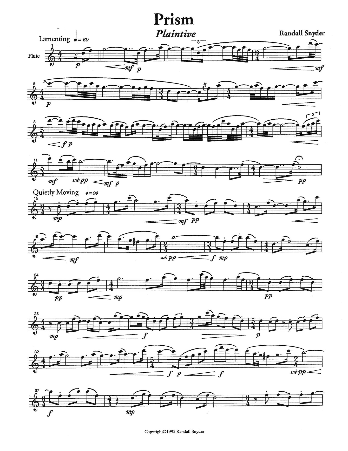 PRISM - Moods for Solo Flute