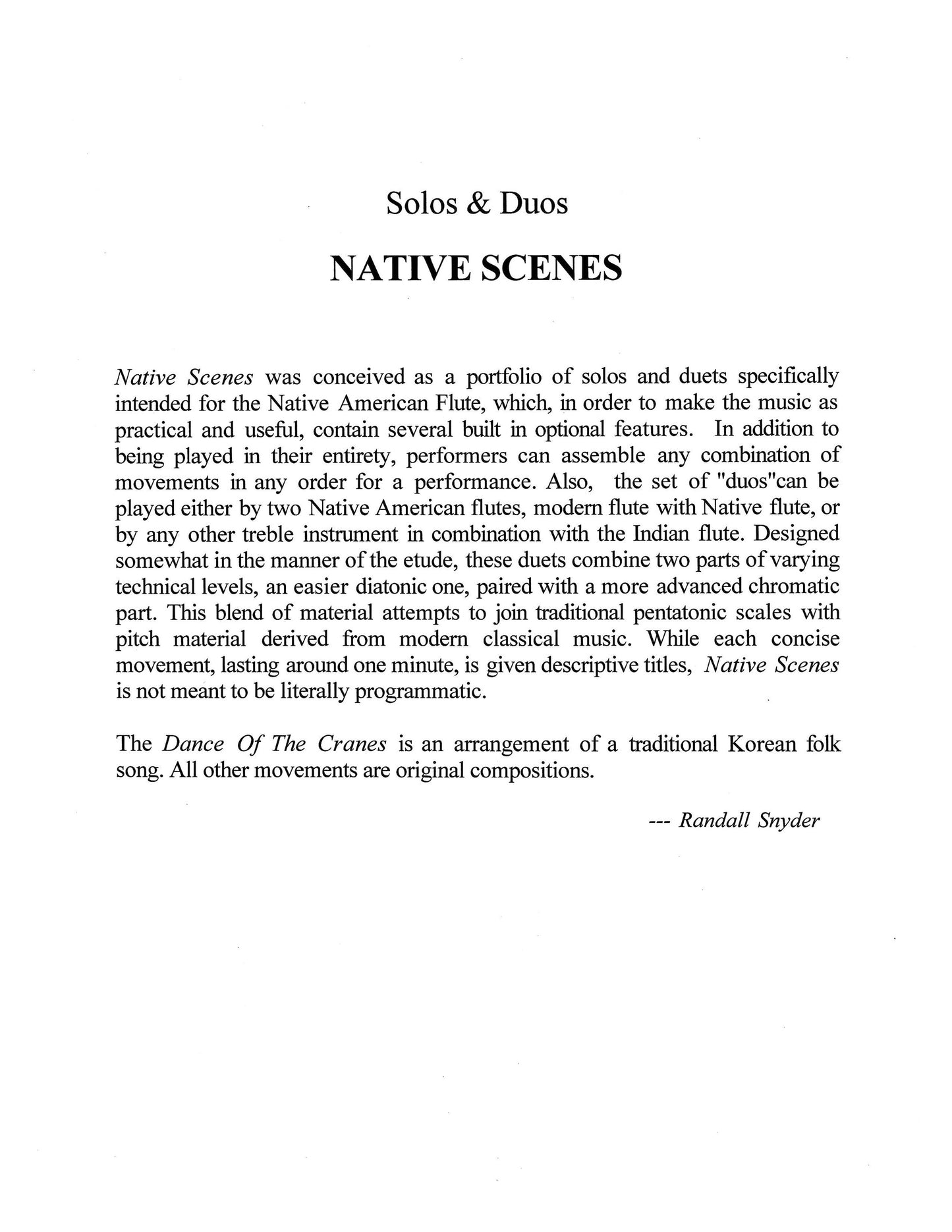 Native Scenes Solos and Duos