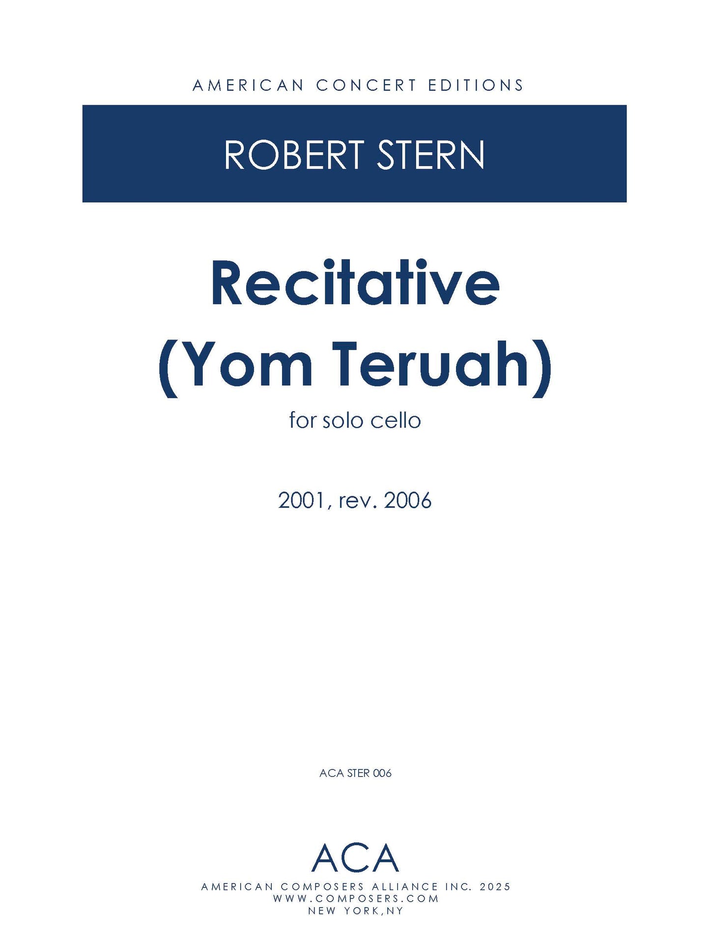 Recitative (Yom Teruah) for Cello