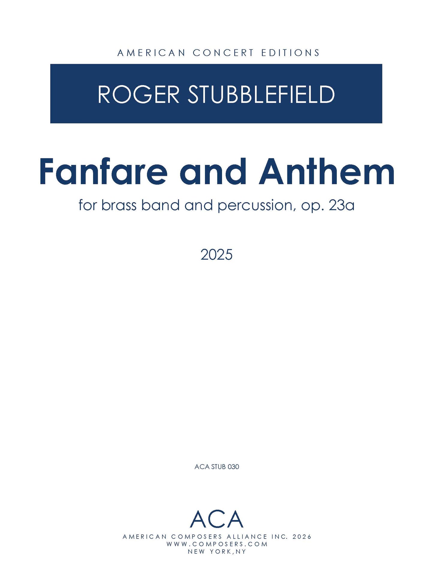 Fanfare and Anthem, Op 23a - For Brass Band and Percussion