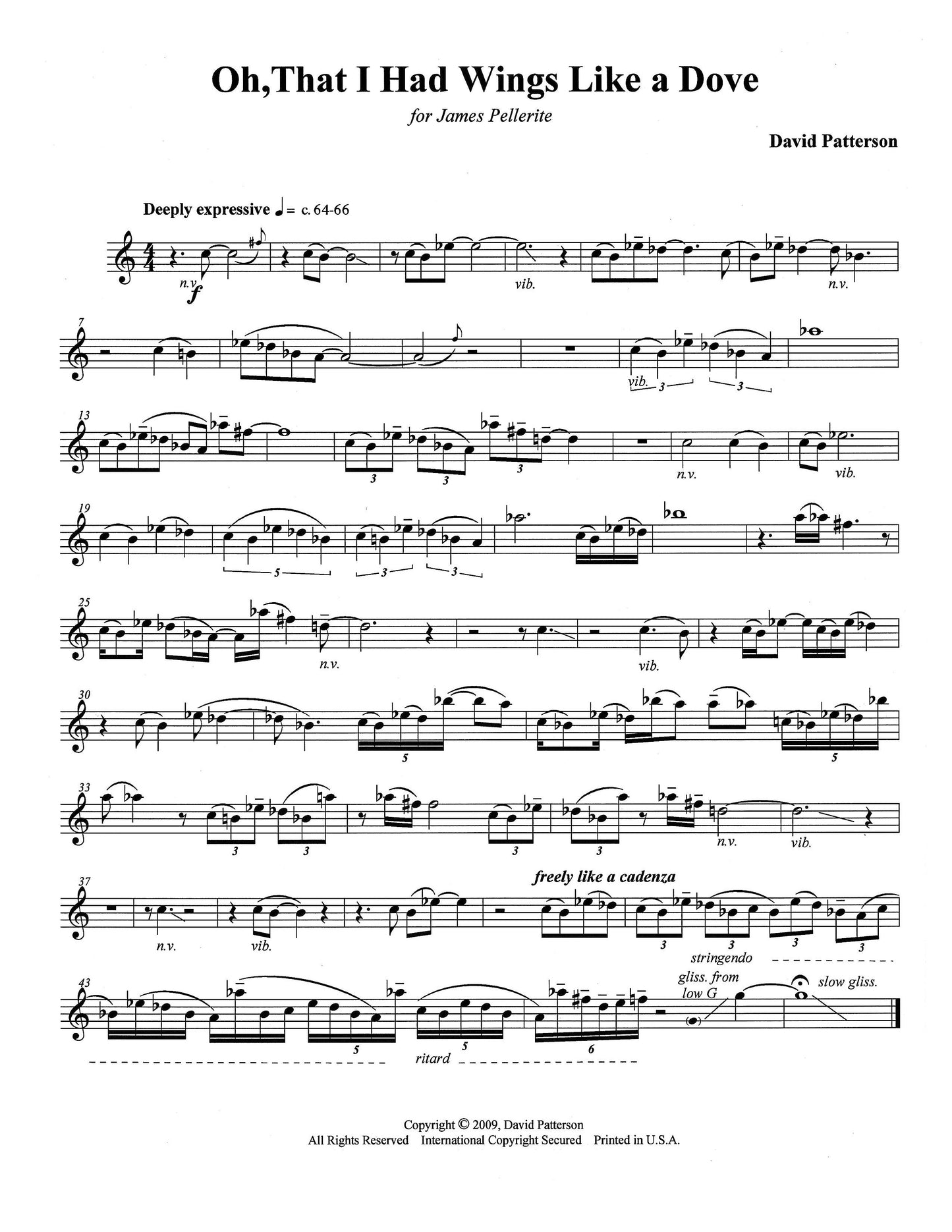 Oh, that I had wings like a dove