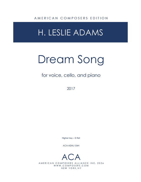 Dream Song for Voice, Cello, and Piano (4 voice ranges)
