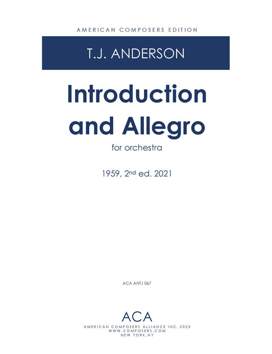 Introduction and Allegro