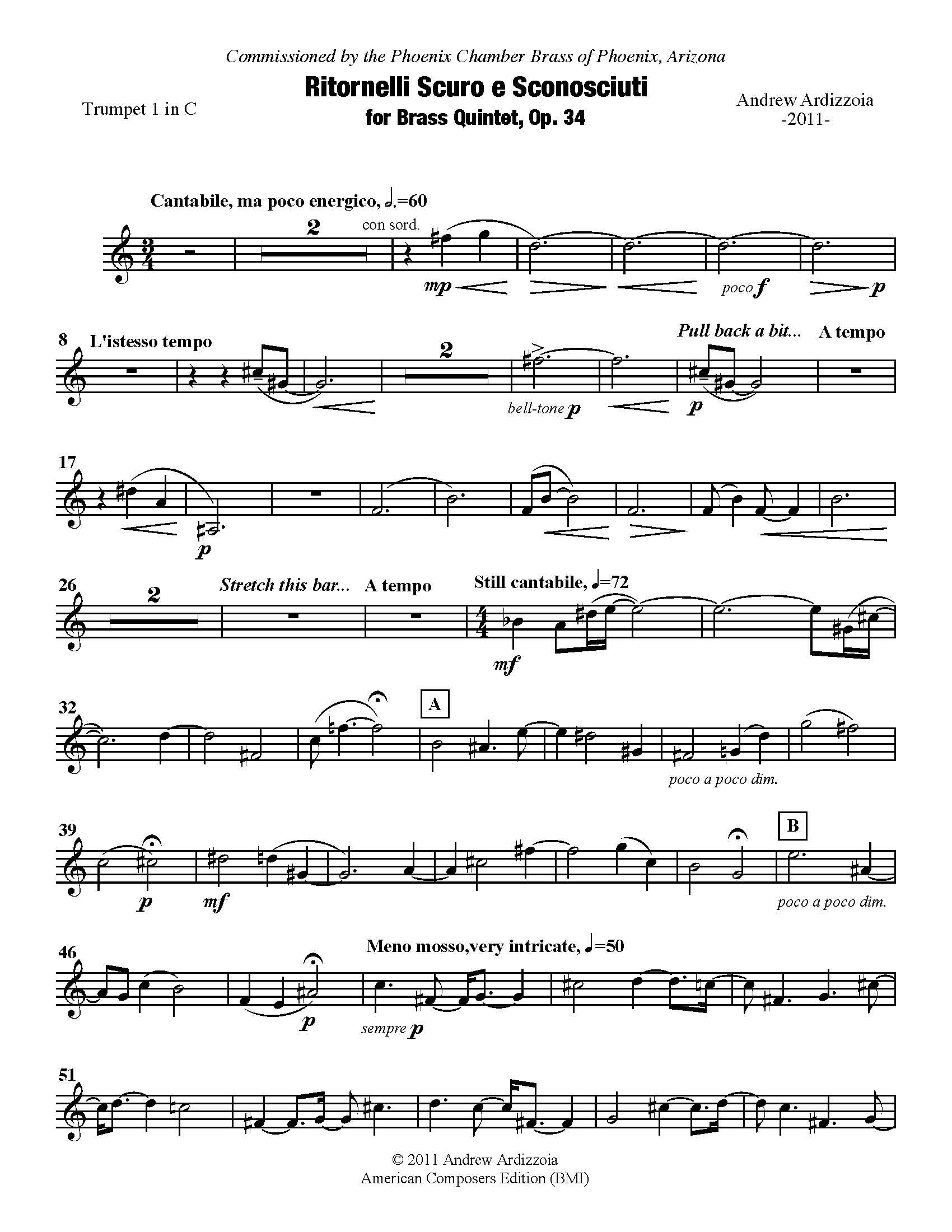 Ritornelli Scuro e Sconosciuti, Op. 34 – American Composers Alliance