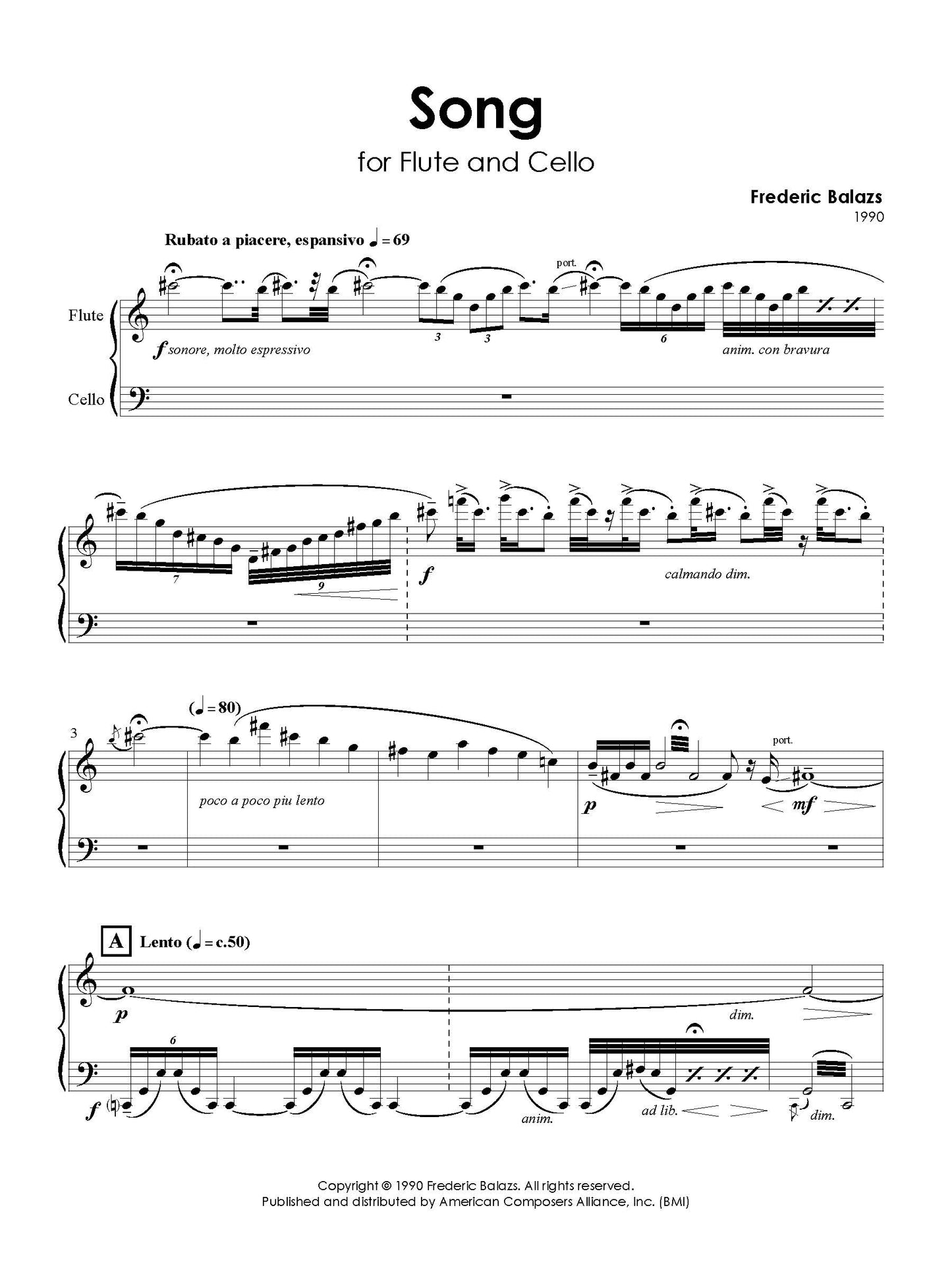Song for Flute and Cello