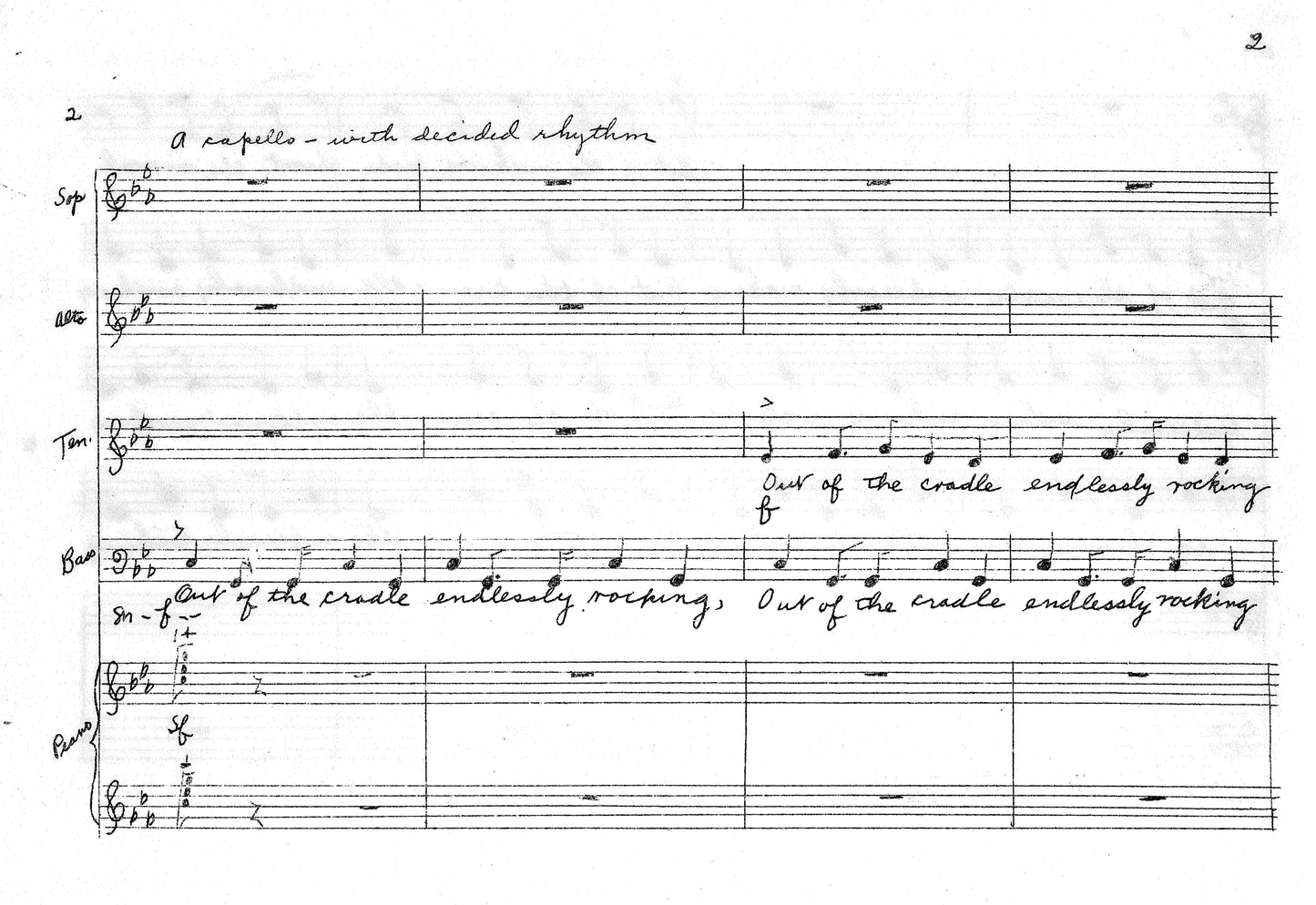 OUT OF THE CRADLE ENDLESSLY ROCKING