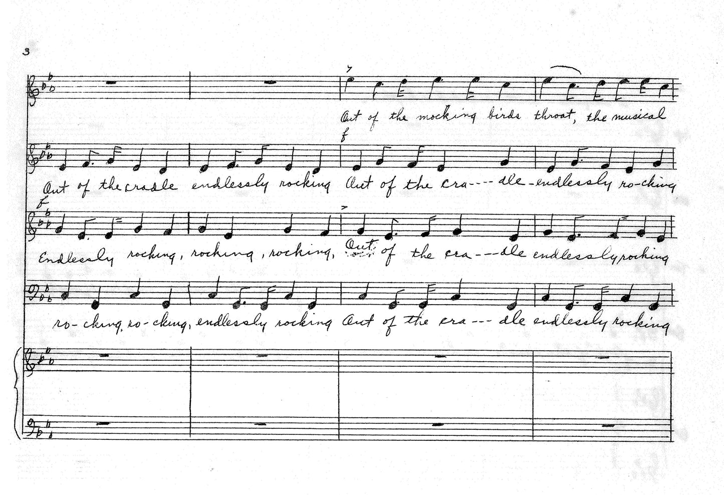 OUT OF THE CRADLE ENDLESSLY ROCKING