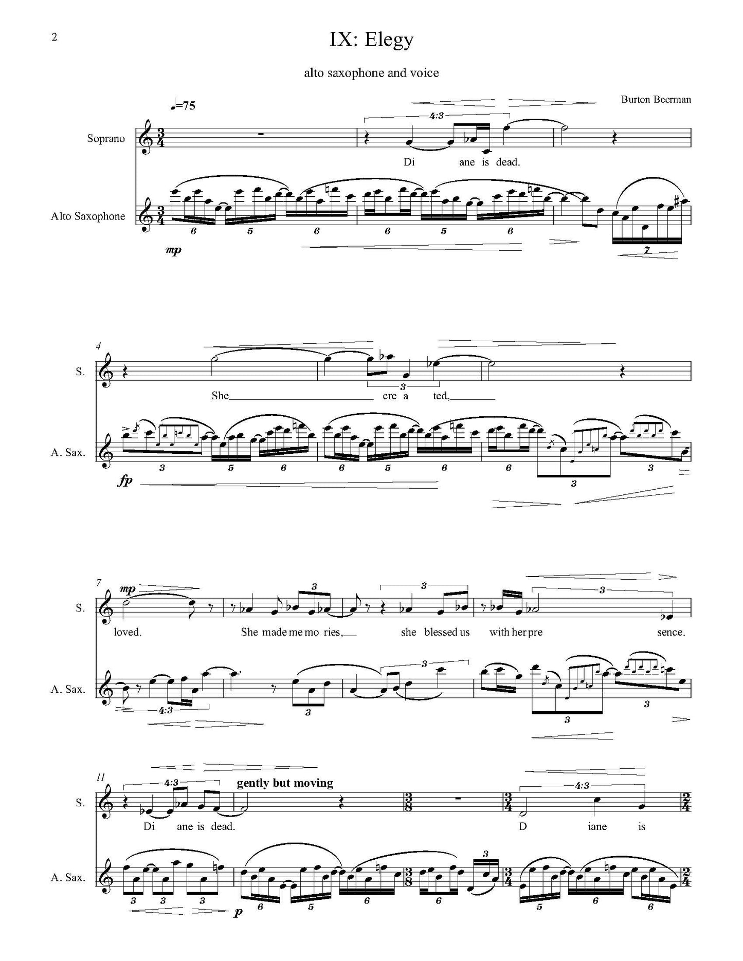 ELEGY: A Song of Hope, for Alto Saxophone and Voice