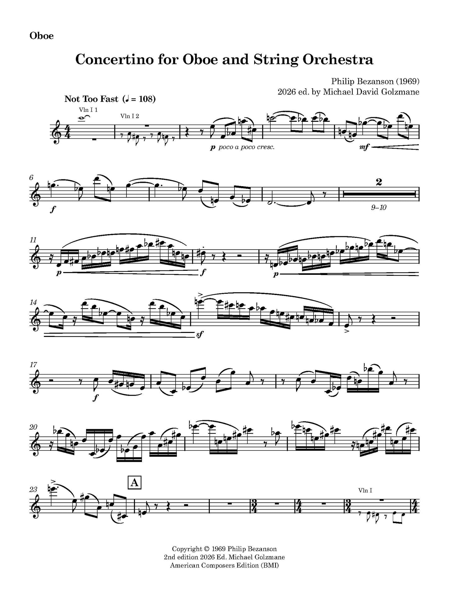 Concertino for Oboe and String Orchestra