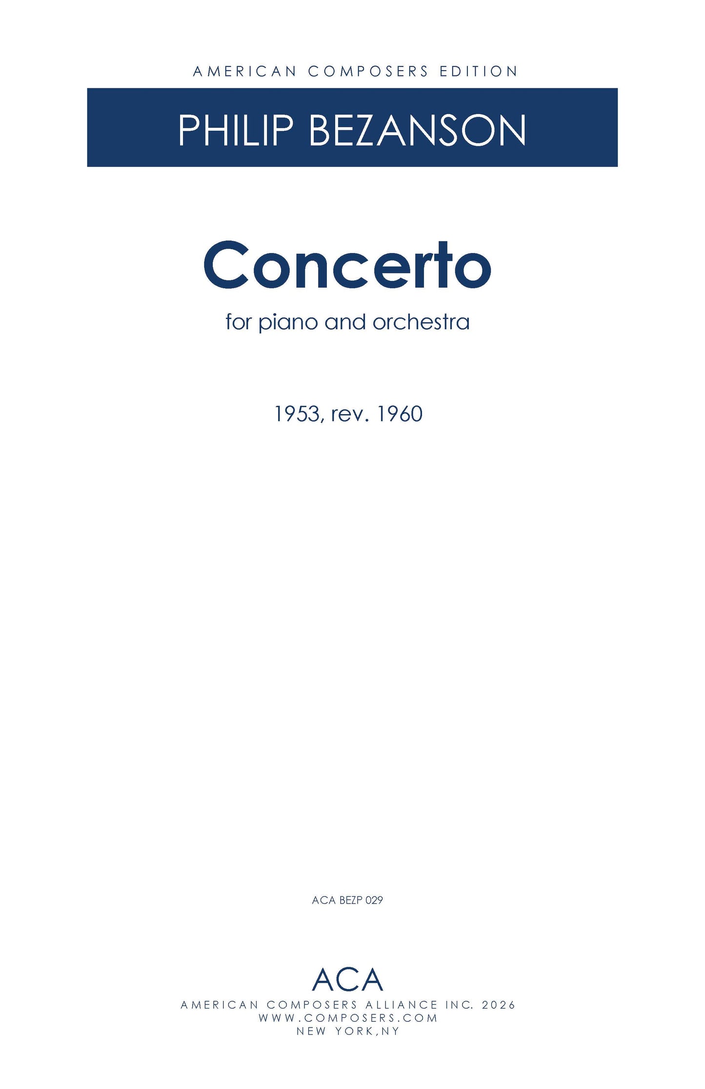 Concerto for Piano and Orchestra