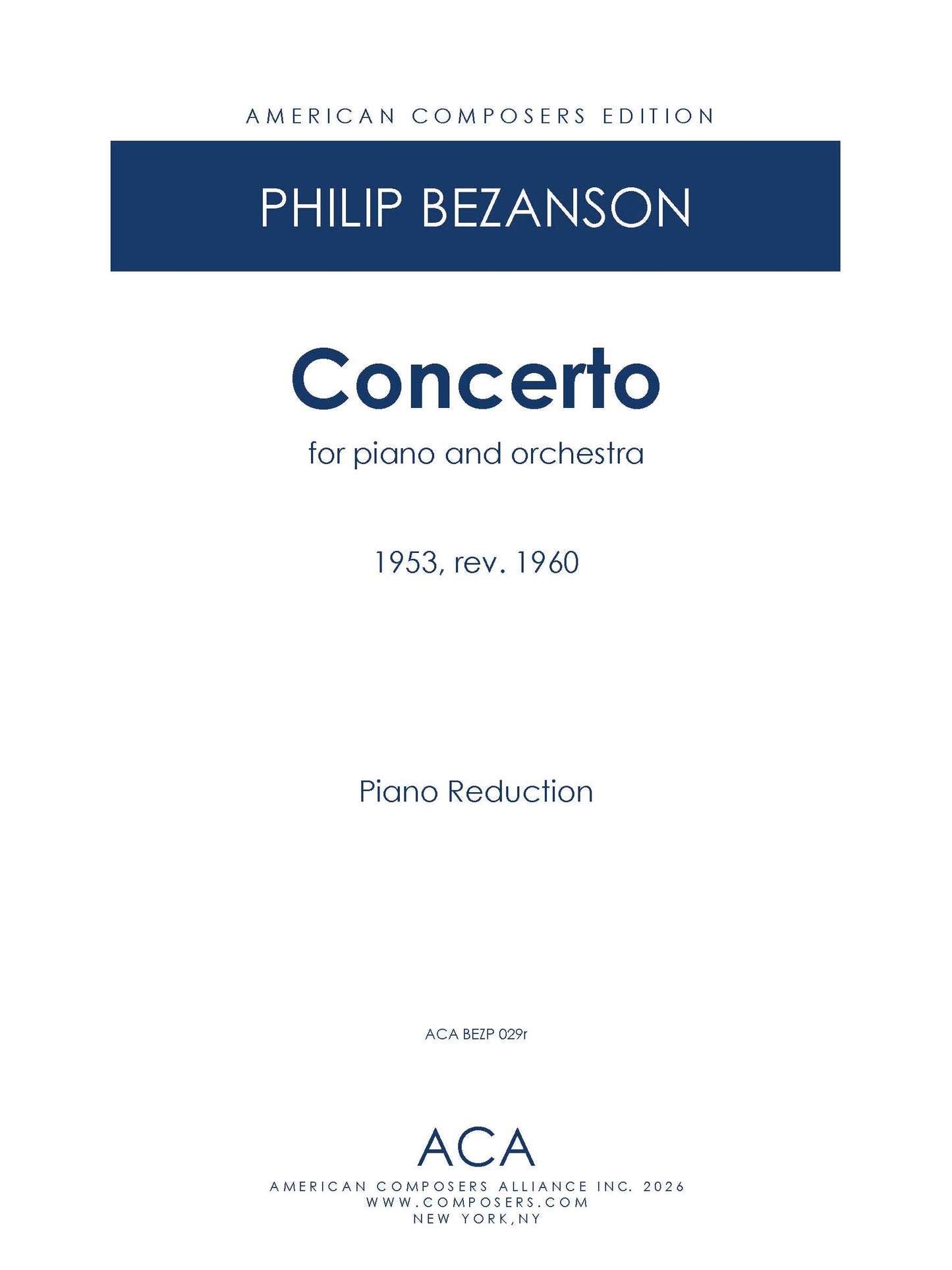 Concerto for Piano and Orchestra