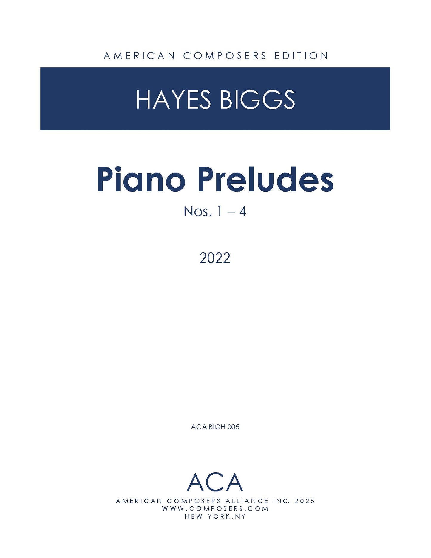 Piano Preludes: Nos. 1-4