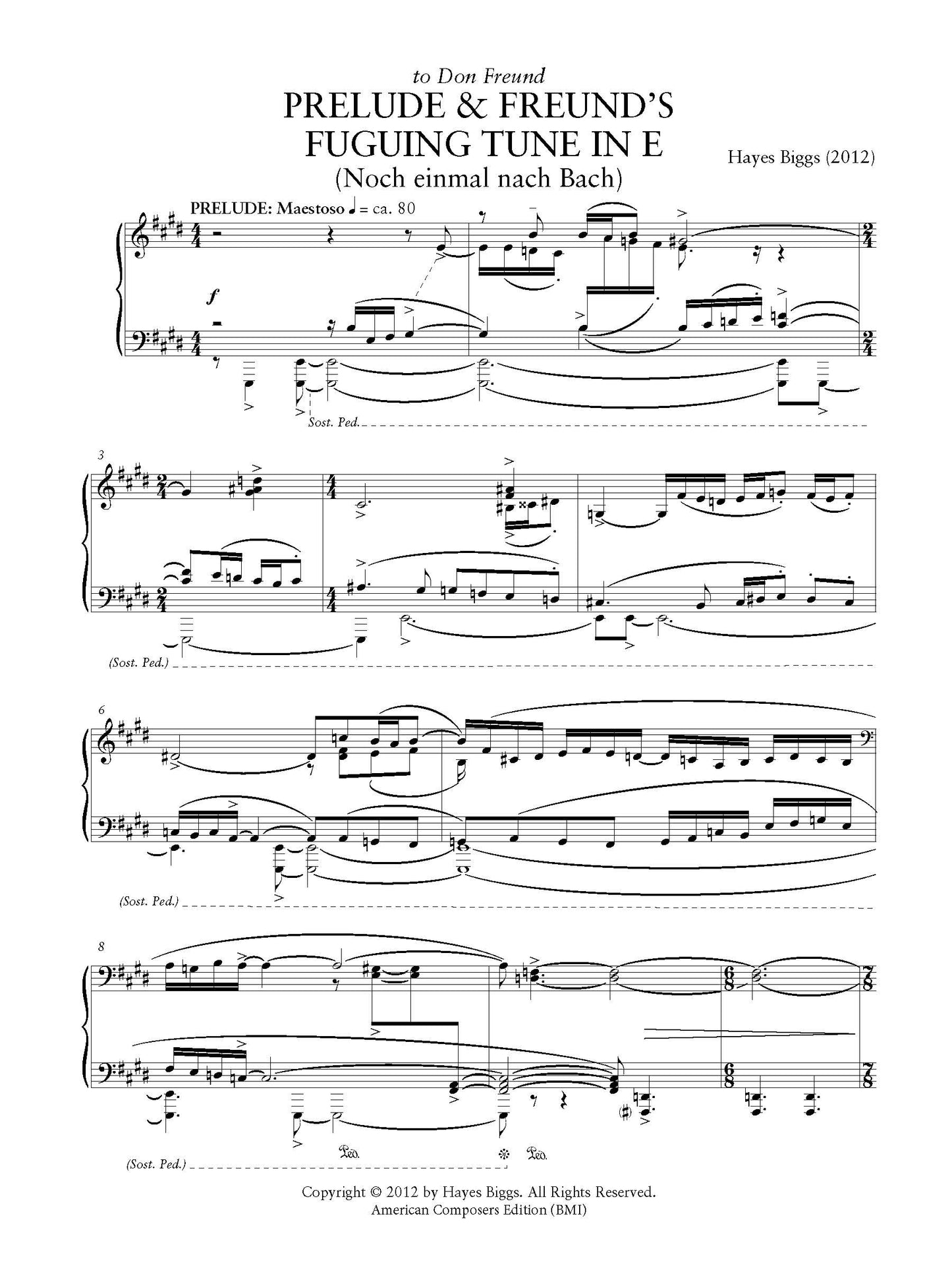 Prelude & Freund’s Fuguing Tune in E