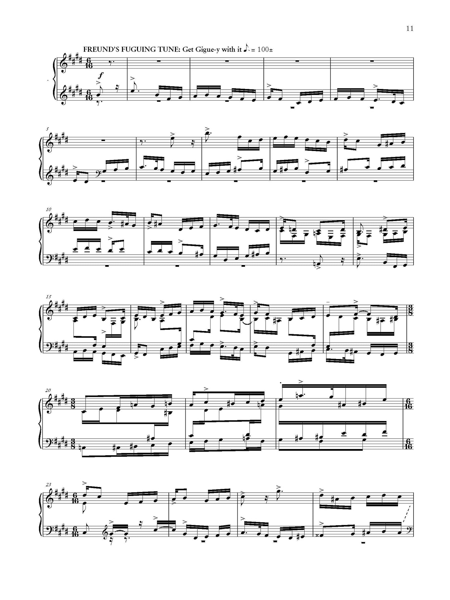 Prelude & Freund’s Fuguing Tune in E