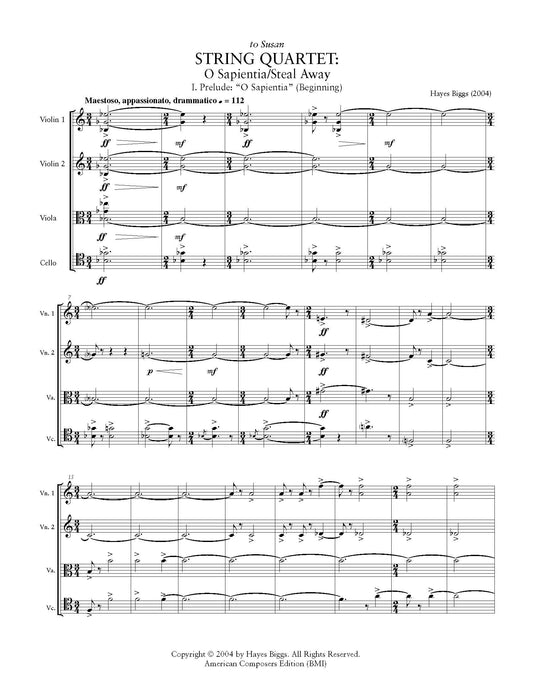 String Quartet: "O Sapientia/Steal Away"