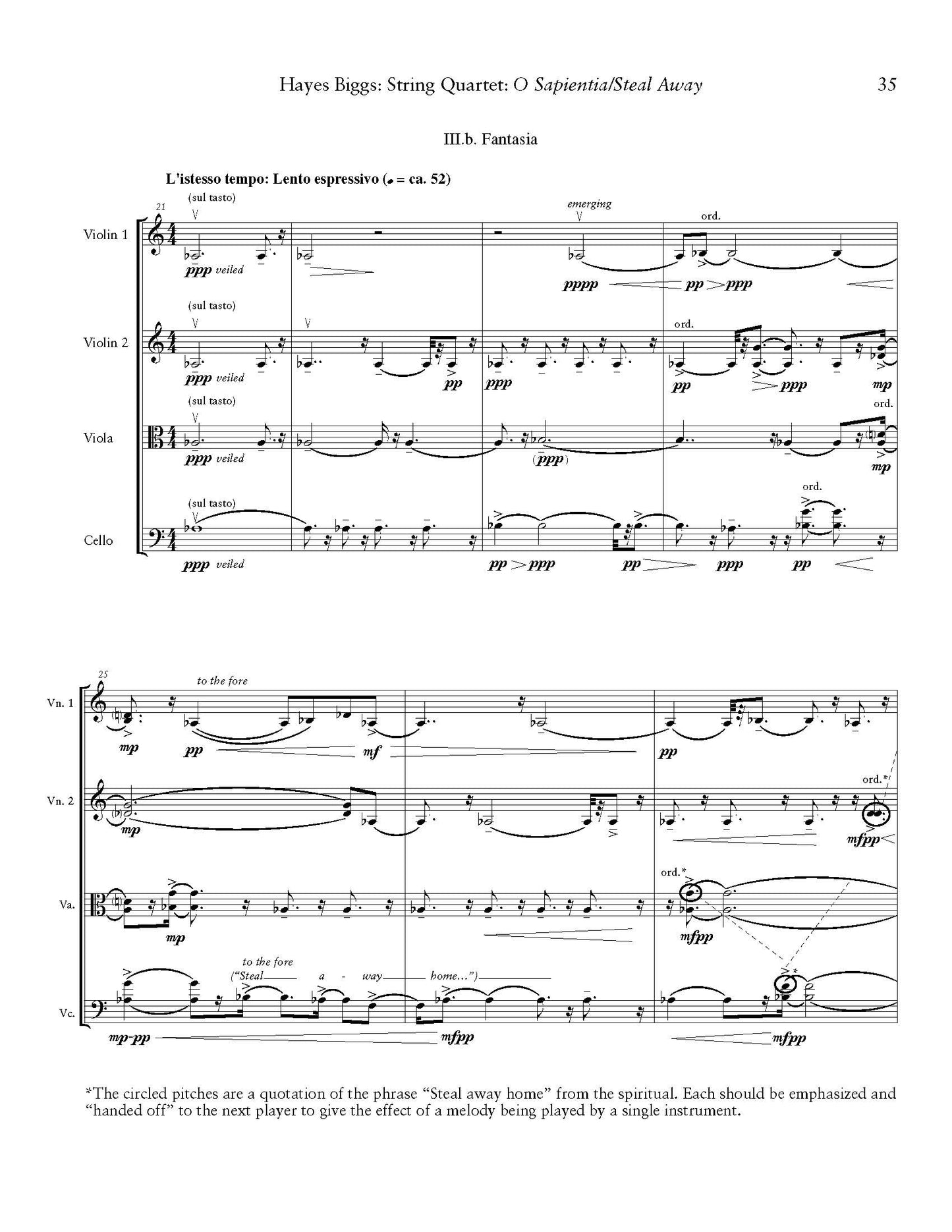 String Quartet: "O Sapientia/Steal Away"