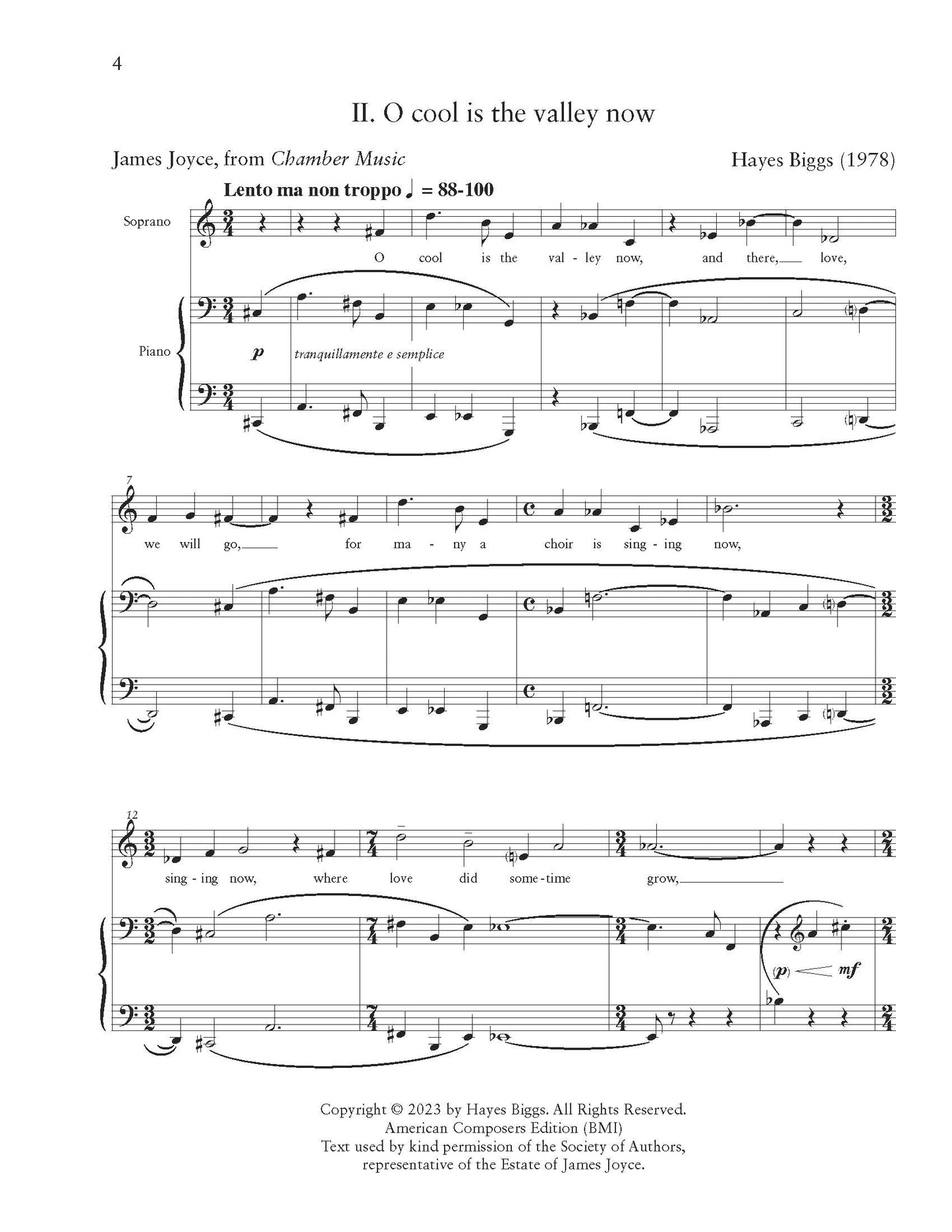 Two Poems from James Joyce's "Chamber Music"