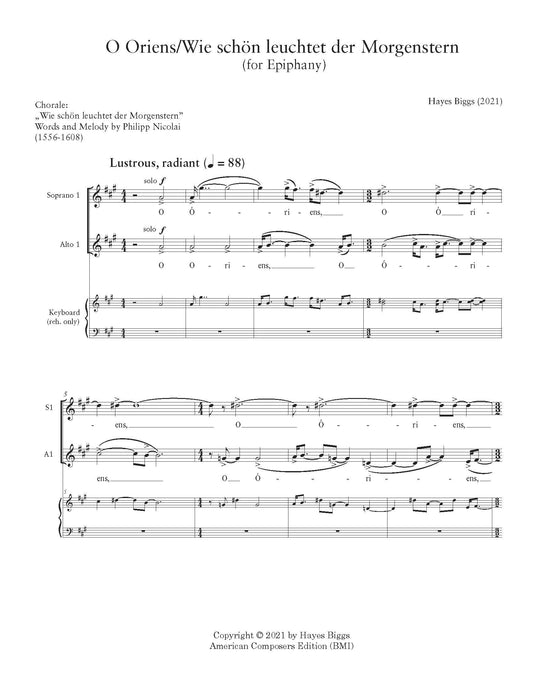 O Oriens/Wie schön leuchtet der Morgenstern