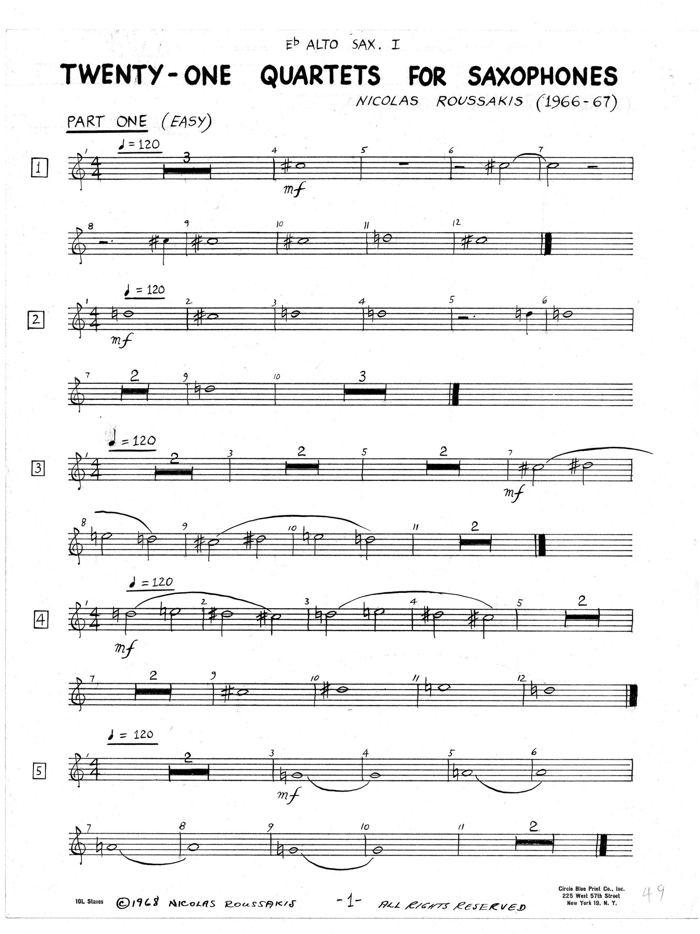 TWENTY-ONE QUARTETS FOR SAXOPHONES