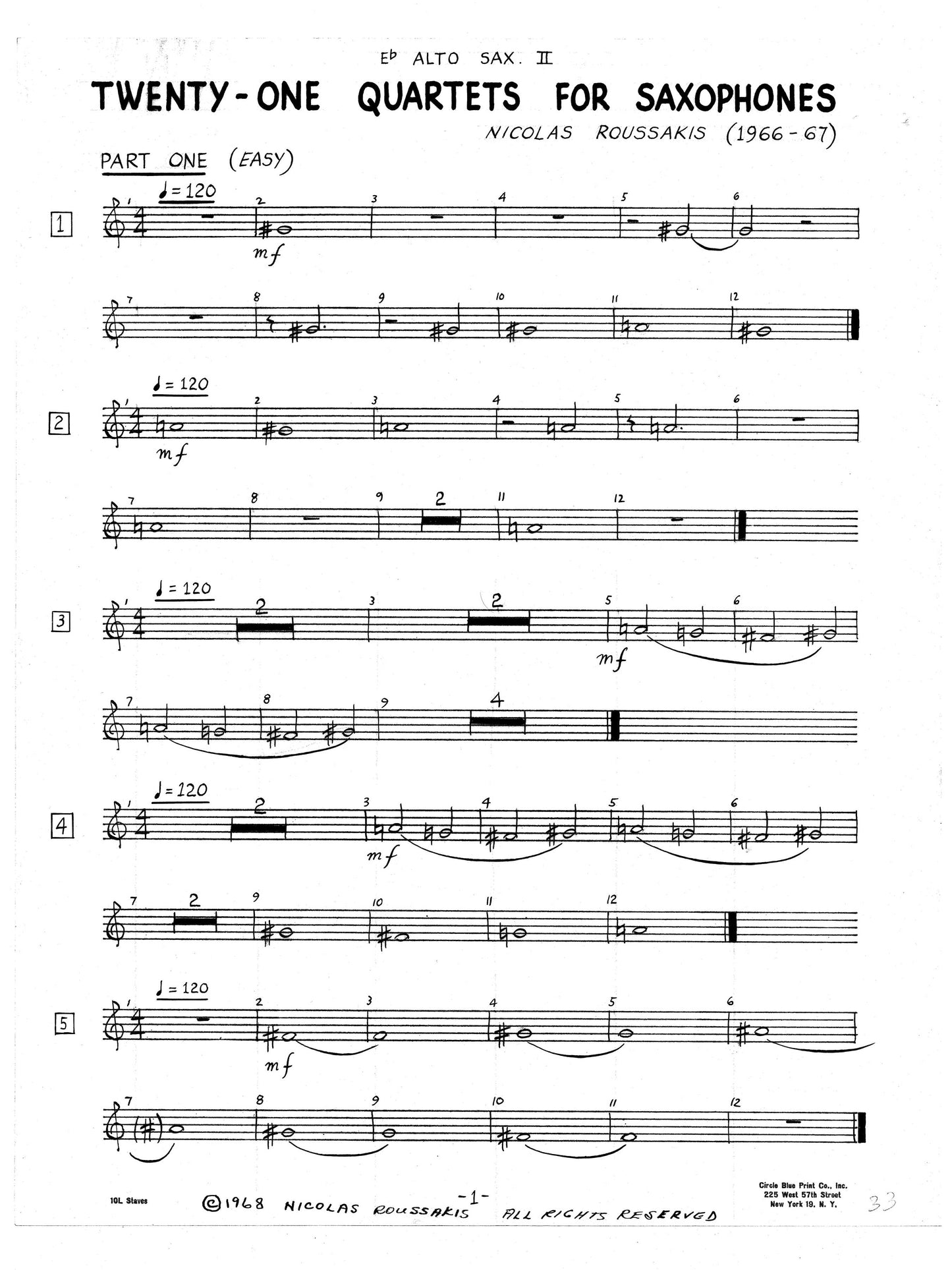 TWENTY-ONE QUARTETS FOR SAXOPHONES