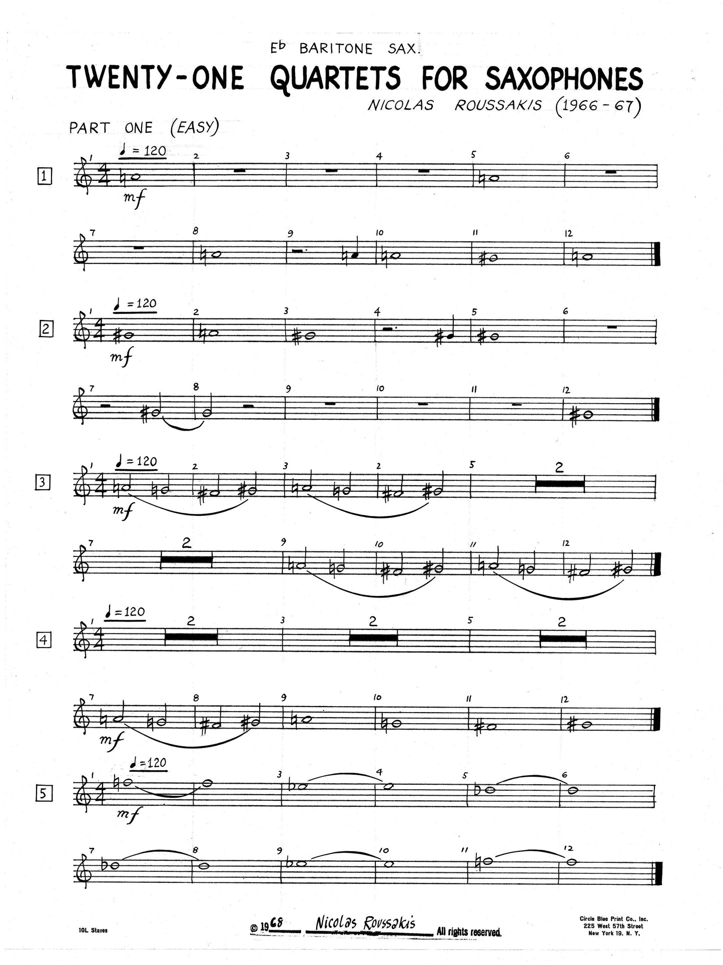 TWENTY-ONE QUARTETS FOR SAXOPHONES