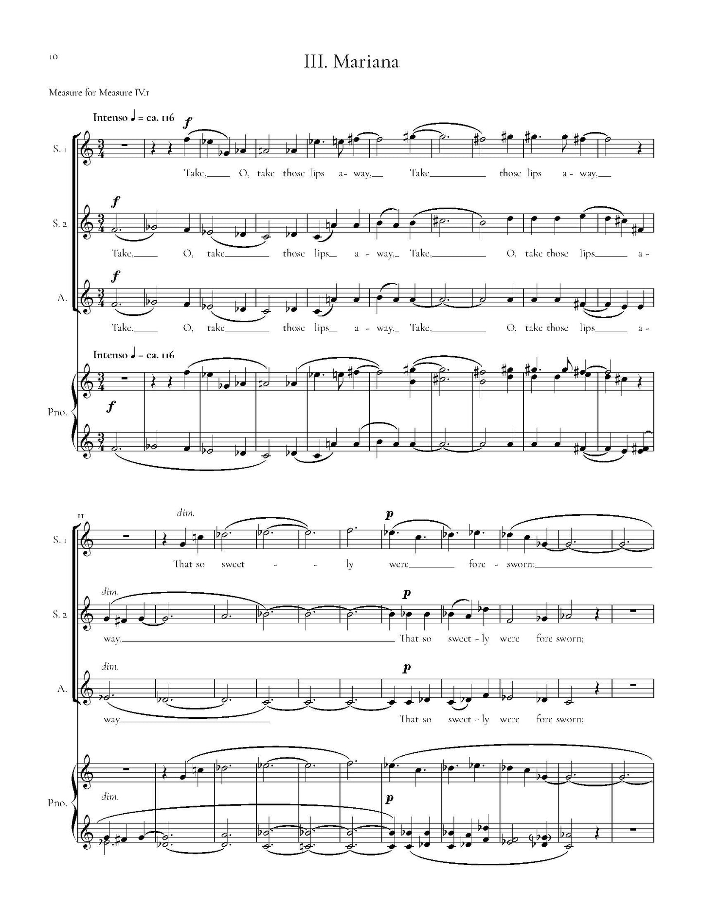 Three Songs from Shakespeare