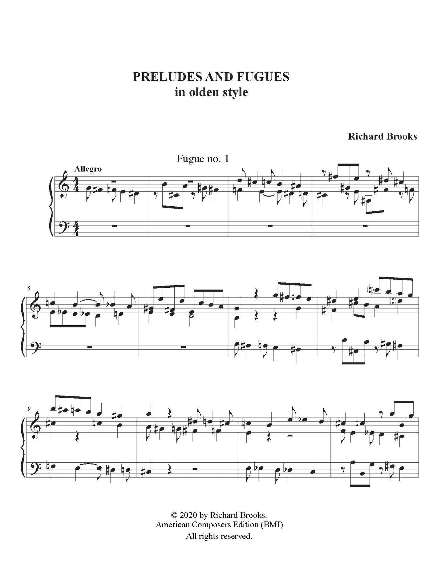 Preludes And Fugues In Olden Style